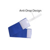 A blue stretchy armband featuring an anti-drop design with a velcro fastening.