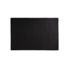 A black diatomite mat with a smooth surface, ideal for office flooring. Features a logo.