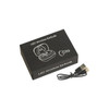 A black box containing ANC Wireless Earbuds, with a USB charging cable beside it. The box features a logo.