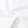 A close-up of smooth, white fabric twisted in a circular pattern, showcasing its texture and sheen.