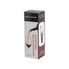 A wine aerator in a sleek box, featuring a black and burgundy design with a logo and image of the product.