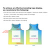 A promotional sports singlet in gradient blue and yellow, featuring branding areas on the front and back.