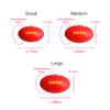 A promotional AFL ball in red, available in small, medium, and large sizes, featuring a logo.