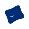 A blue Multi Pouch Laptop Bag featuring a logo, designed to accommodate various items.