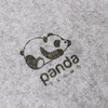 A grey felt file folder featuring a panda illustration and a branded logo.
