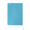 A5 PU cover notebook in a vibrant turquoise colour, featuring a subtle texture and a bookmark ribbon.