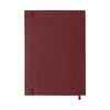 A maroon B5 PU cover notebook with an elastic closure and ribbon bookmark, featuring a smooth textured surface.