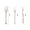 A portable utensils set featuring a spoon, fork, and knife in natural colour, measuring 17cm, 16cm, and 16.5cm respectively.