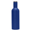 A drink bottle in a vibrant blue colour with a stainless steel lid and a sleek, modern design.