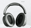 Black ANC Bluetooth headphones with cushioned ear cups and a sleek design, featuring a logo on the side.