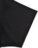 A black polo shirt featuring short sleeves and a contrast detail, with a logo on the fabric.