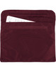 A burgundy satchel with a top opening and a rear pocket, designed for holding documents and files.
