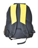 A black and yellow Climber Backpack with padded straps and mesh sides, featuring a logo on the front.