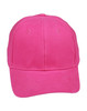 A pink heavy brushed cotton cap featuring a structured design and a logo on the front.