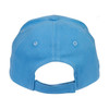 A blue heavy brushed cotton cap with a curved peak and adjustable back strap. Features a logo on the side.
