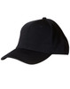 A black Ottoman cap with a rounded crown and a curved brim, featuring a logo on the front.