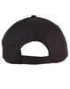 A black athletic mesh cap featuring a rear adjustable strap and a logo on the back.