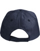 A dark navy cap with a curved peak, revealing an adjustable strap at the back and ventilation holes.