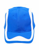 A blue cap with white accents and a branded logo on the front. It features a classic structured design.