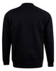 A black crew fleece jumper with a simple design, featuring long sleeves and a crew neck. It has a branding logo.