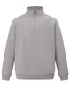 A light grey half-zip collar polar fleece jumper featuring long sleeves and a simple design.