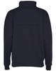 A navy blue Kid's 1/2 zip collar fleecy sweat with a back seam design and relaxed fit. Features a logo.