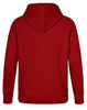 A red fleecy hoodie with a central hood and long sleeves, featuring a plain back design.
