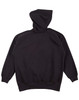 A black kids' fleece hoodie with a hood and raglan sleeves, featuring a plain back and ribbed cuffs.