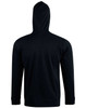 A black men's full zip contrast fleece hoodie with a hood, featuring long sleeves and a simple design.