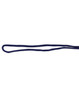 A dark blue chin strap break-away clip with a simple looped design. It features a logo.