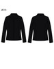 A black wool blend jacket featuring a collared design and a fitted style, with a logo on the front.