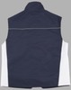 A men's 3-in-1 jacket in navy with white side panels and a logo on the back. Ideal for versatile layering.