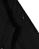 A black softshell hi-tech jacket featuring a zippered pocket on the sleeve and sleek stitching details.
