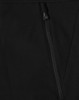 A black softshell hi-tech vest featuring a zippered pocket and a sleek design. It has a logo on the fabric.