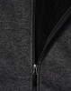 A grey bonded fleece jacket featuring a zippered front and a black interior lining. The jacket includes a logo.