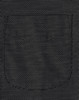 A black pin dot fabric with a pocket detail. The texture features small, contrasting dots.