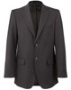 A men's stretch jacket in dark grey with a single-breasted design and two front pockets, featuring a logo.