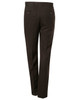 Men's polyviscose stretch pants in dark brown, featuring a tailored fit and pockets at the back.