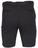 Men's black utility cargo shorts featuring pockets on the sides and back, designed for practicality.