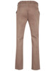 Men's chino pants in a light brown colour, featuring a smooth finish and back pockets. Includes branding on the label.