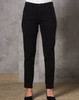 Black ladies' chino pants featuring a slim fit and a classic design. Includes a waistband and front pockets.