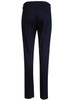 Navy ladies' chino pants viewed from the back, featuring a fitted design and a rear pocket. Includes a logo.