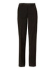 Women's slim leg flexi waist pants in black wool stretch, featuring a belt loop and a straight leg design.