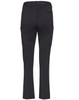 Black women's utility cargo pants with pockets, featuring a straight leg design and a logo.