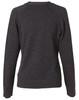 A dark grey women's 100% Merino wool long sleeve cardigan, featuring a simple, sleek design.