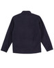 A dark navy polar fleece jacket with a full zip and no visible front detailing, featuring a logo on the back.