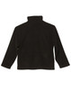 A black polar fleece jacket featuring a high collar and long sleeves, with a simple design and no visible branding.