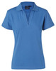A ladies' polo shirt in a vibrant blue colour, featuring a classic collar and short sleeves. It includes a logo.