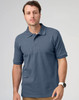 A men's polo shirt in a deep blue colour, featuring short sleeves and a classic collar. It has a logo on the chest.