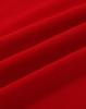 A vibrant red cotton stretch fabric with soft folds, suitable for polo shirts. Features a logo.